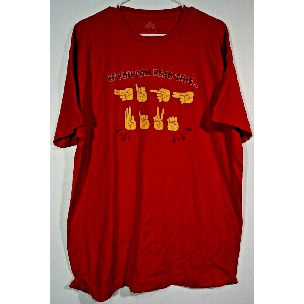 SIGN LANGUAGE If You Can Read This HIGH FIVE Men XL T-Shirt NEW